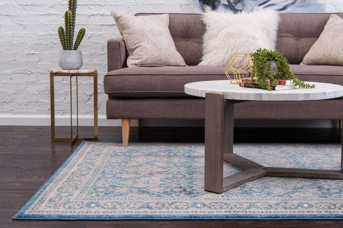 Rechteck Teppich Vienna in Hellblau von Hadorn™ - Lifestyle Image