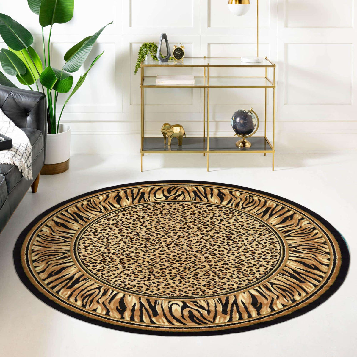 Rund Teppich Safari in Hellbraun von Hadorn™ - Lifestyle Image