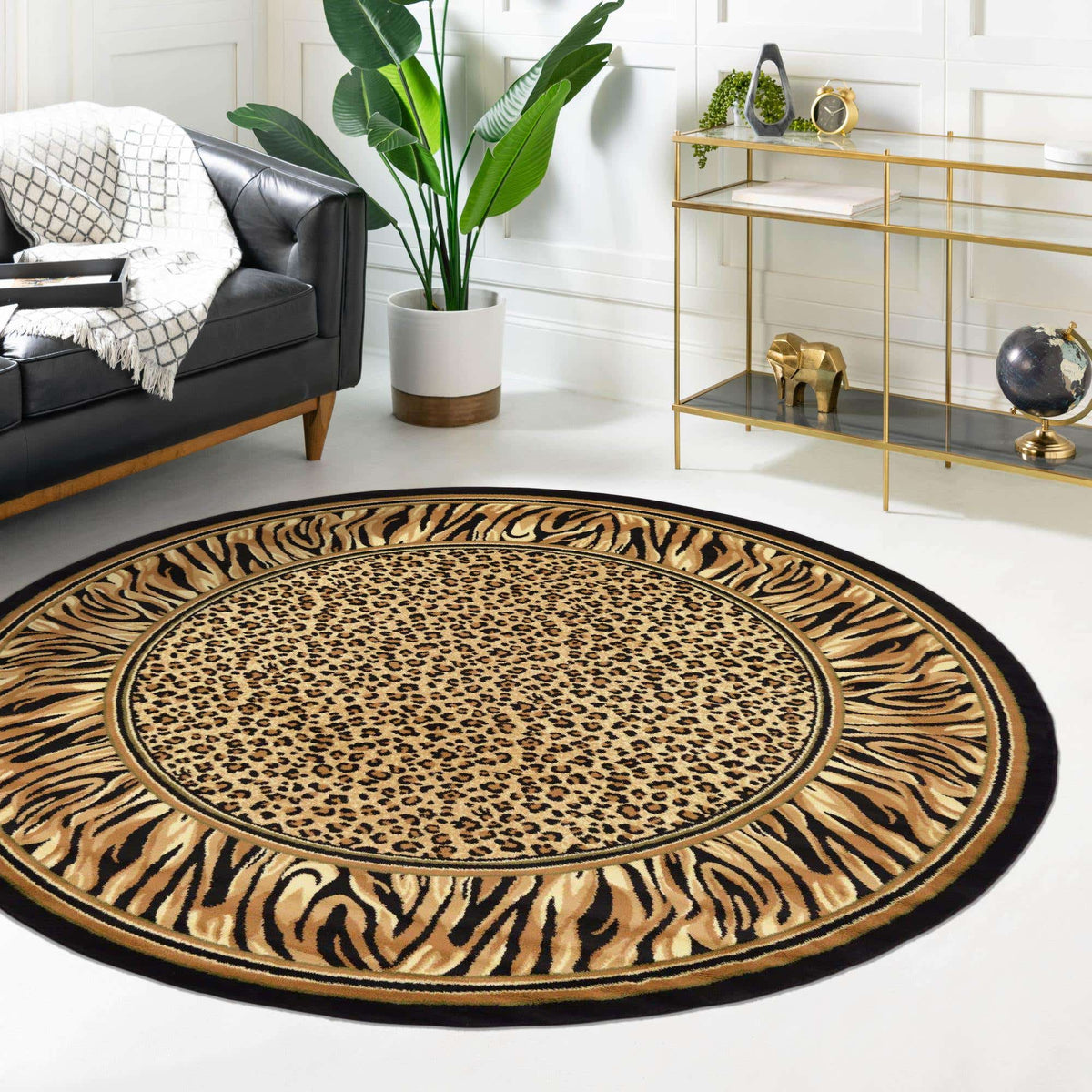 Rund Teppich Safari in Hellbraun von Hadorn™ - Lifestyle Image