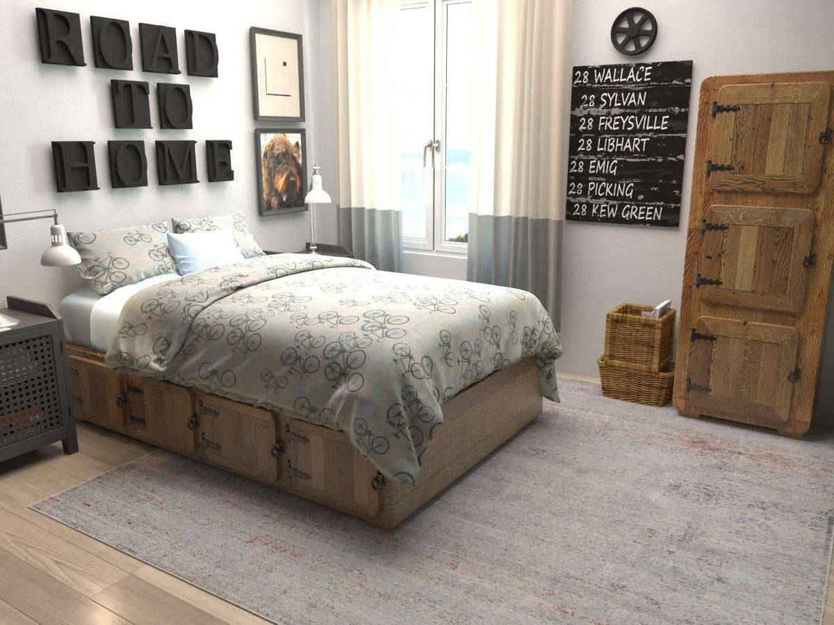 Quadratisch Teppich Aqua in Grau von Hadorn™ - Lifestyle Image