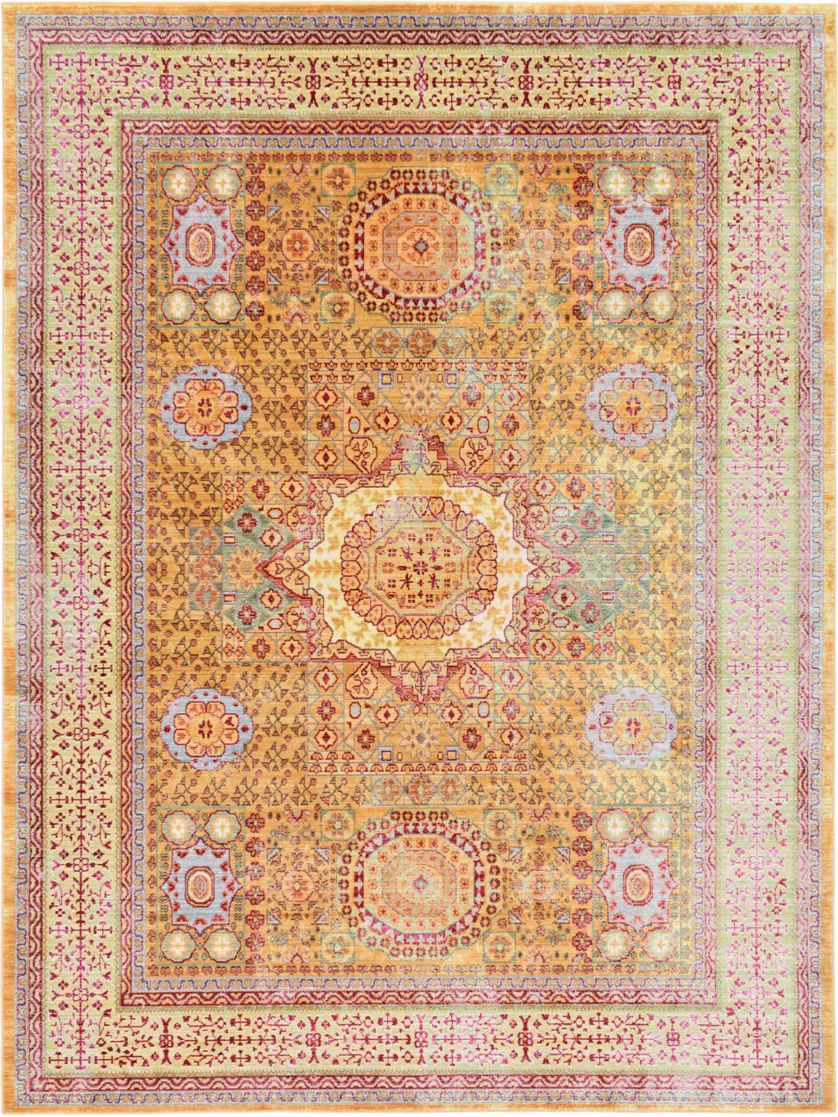 Rechteck Teppich Aqua in Gold von Hadorn™ - Lifestyle Image