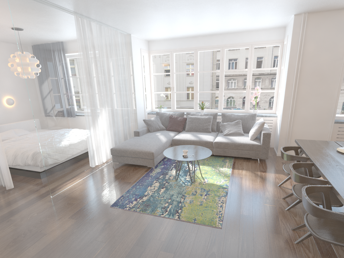 Rechteck Teppich Casablanca in Blau von Hadorn™ - Lifestyle Image