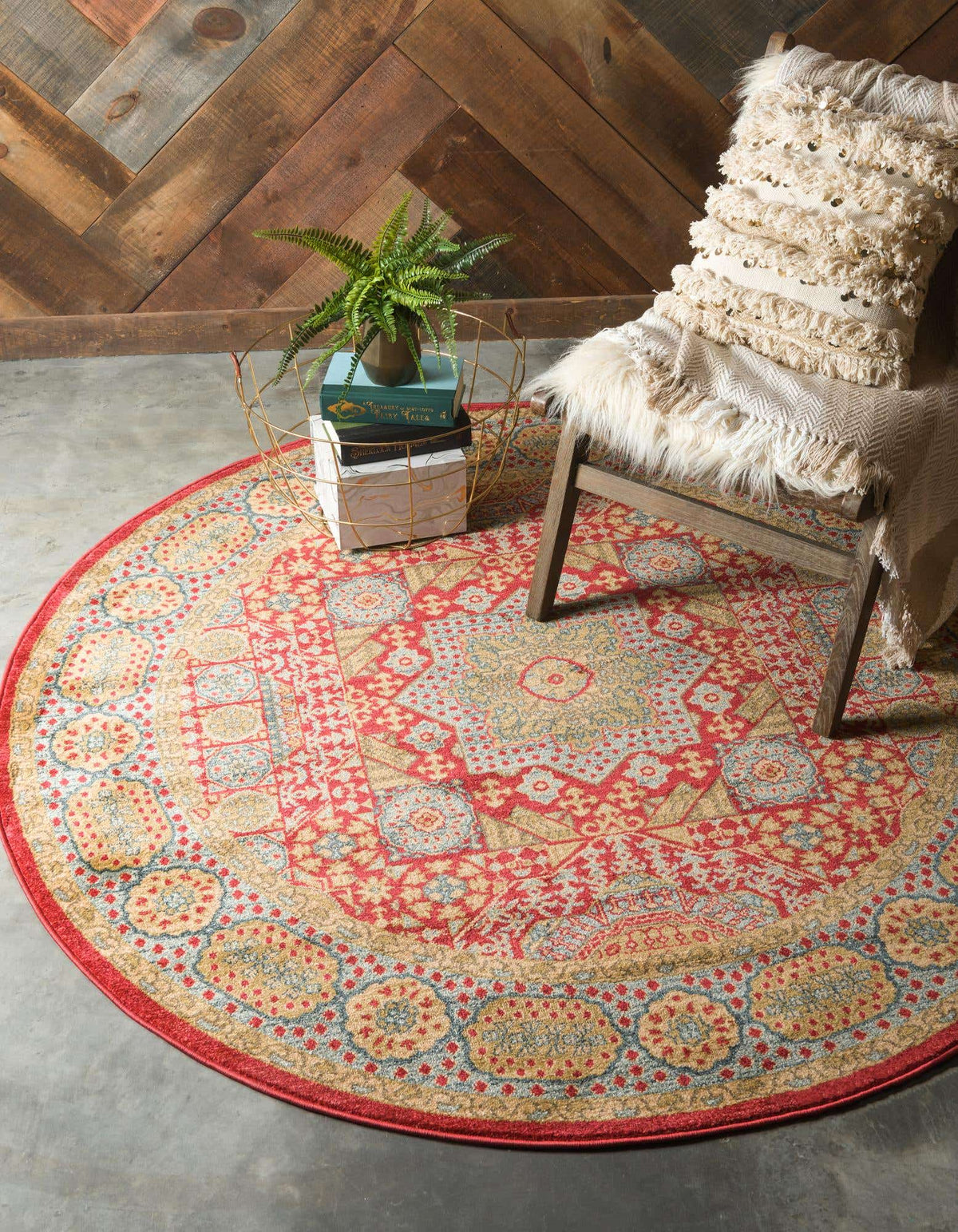 Rund Teppich Mamluk in Rot von Hadorn™ - Lifestyle Image