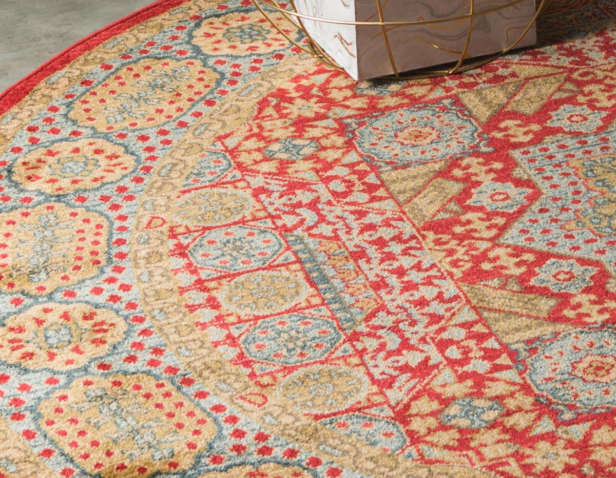 Rund Teppich Mamluk in Rot von Hadorn™ - Lifestyle Image