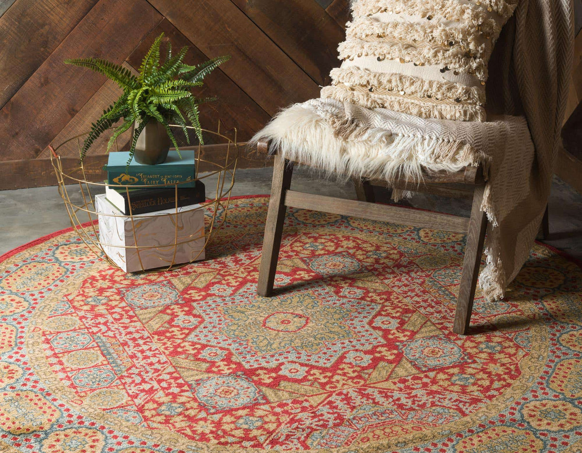 Rund Teppich Mamluk in Rot von Hadorn™ - Lifestyle Image
