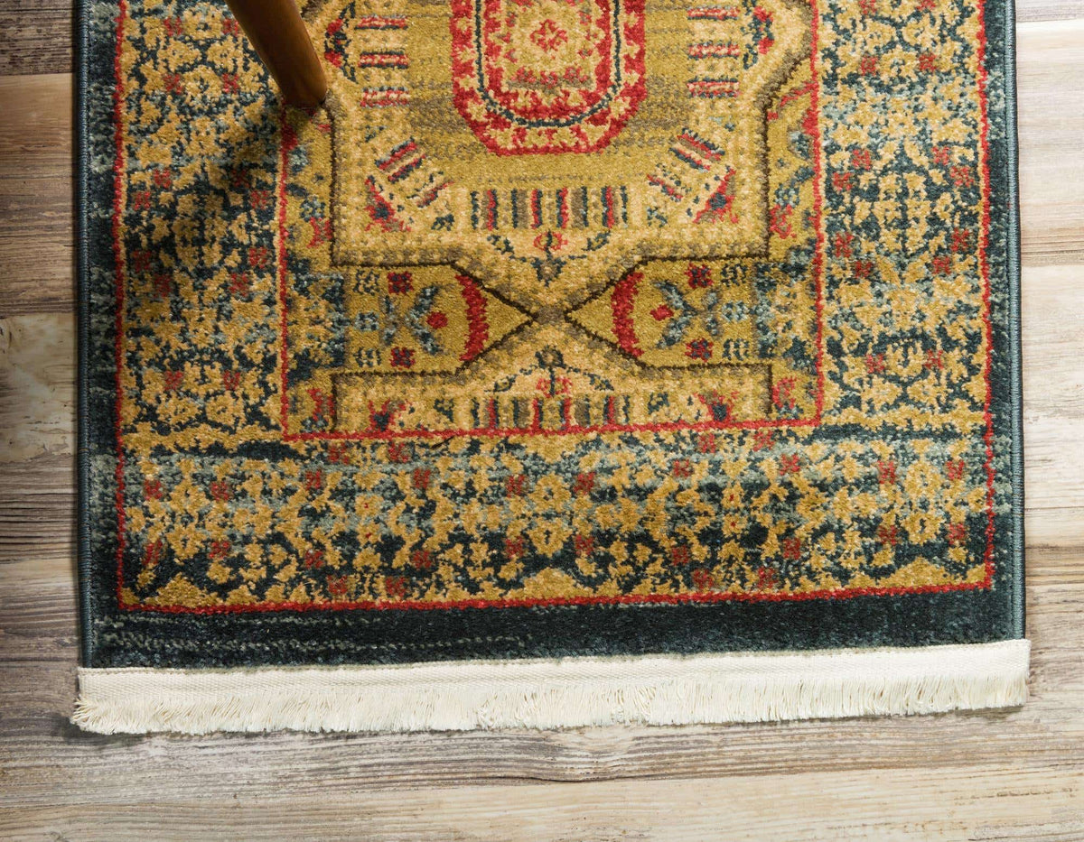Läufer Teppich Mamlouk Design in Blau von Hadorn™ - Lifestyle Image