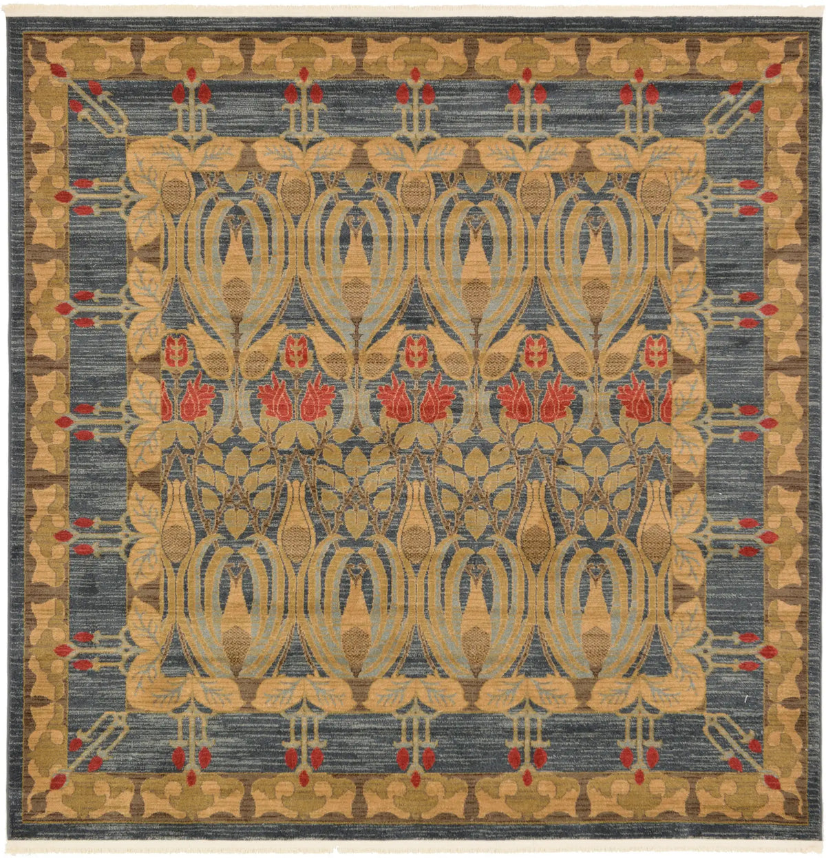 Quadratisch Teppich Kensington in Blau von Hadorn™ - Lifestyle Image