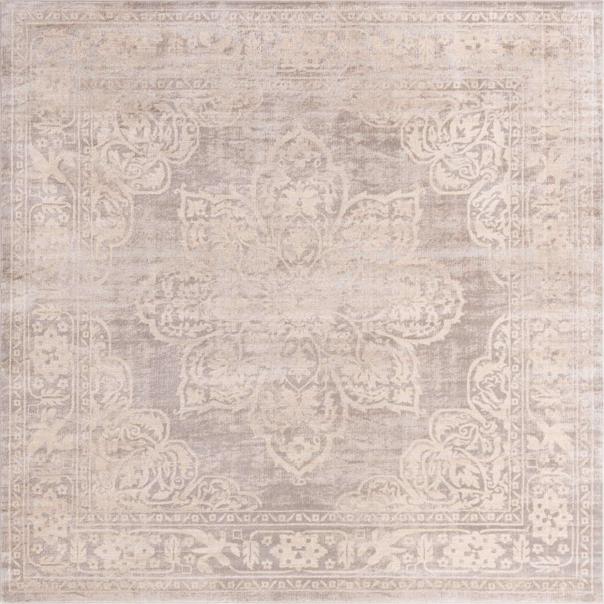 Quadratisch Teppich Restoration in Grau von Hadorn™ - Lifestyle Image