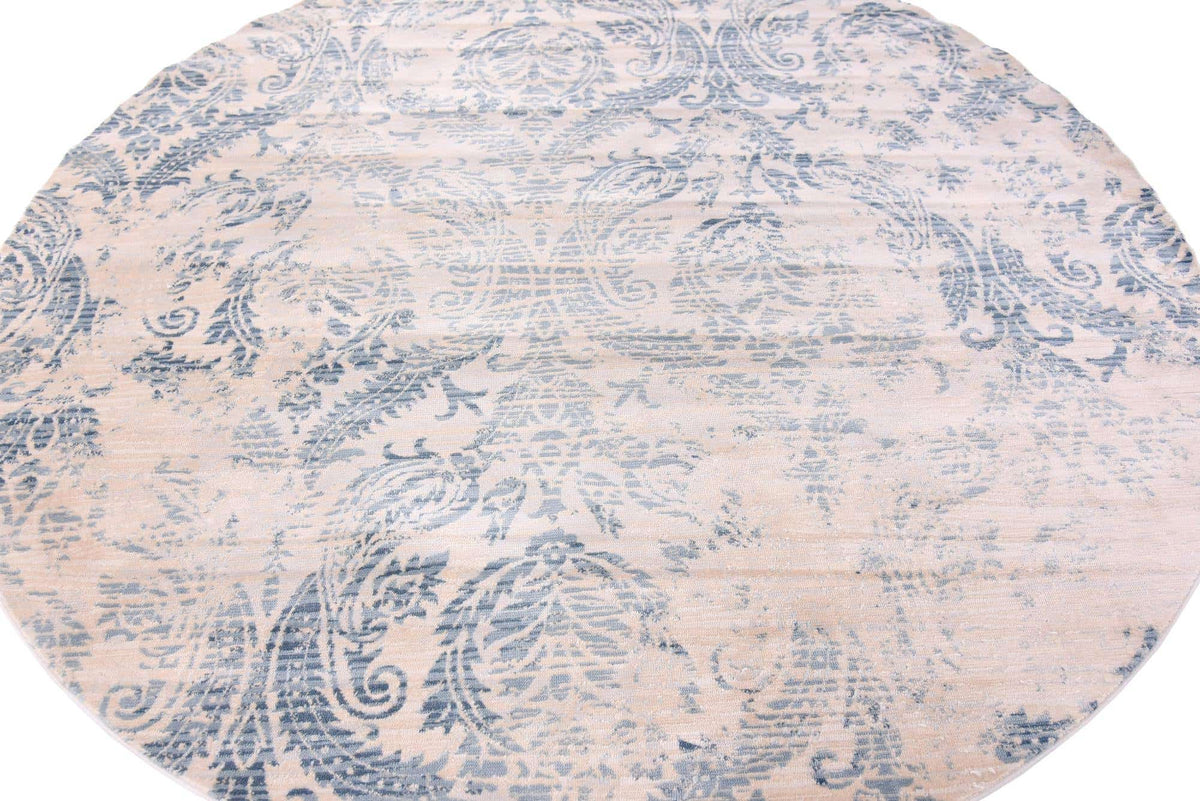 Rund Teppich Restoration in Blau von Hadorn™ - Lifestyle Image