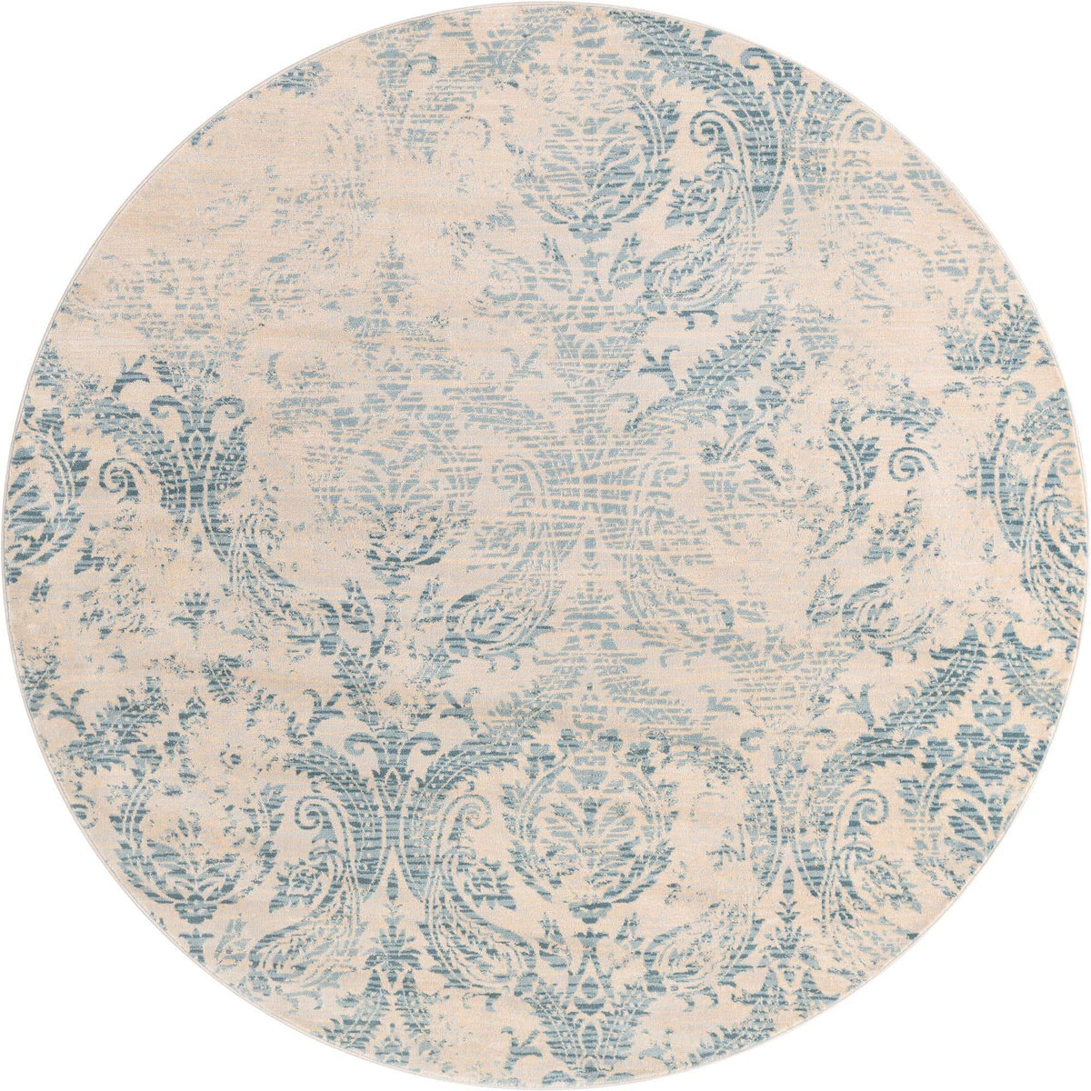Rund Teppich Restoration in Blau von Hadorn™ - Lifestyle Image