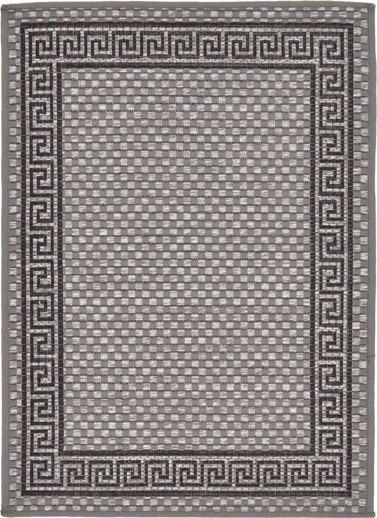 Rechteck Outdoor Teppich Outdoor Border in Grau von Hadorn™ - Lifestyle Image