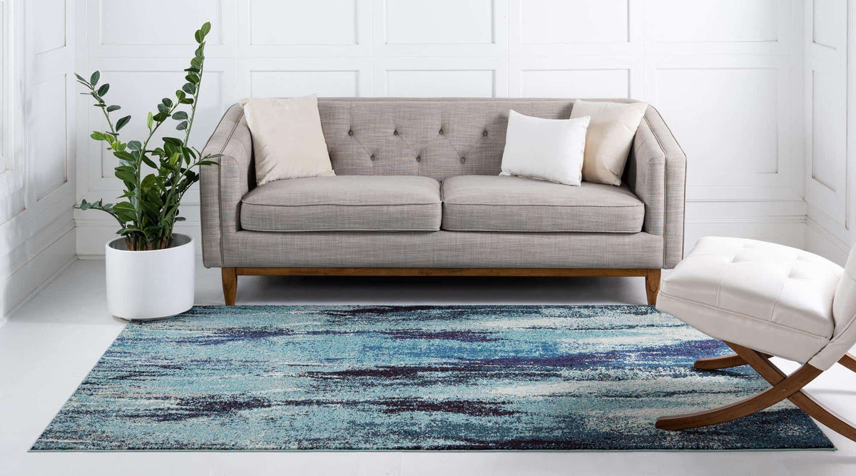 Rechteck Teppich Barcelona in Blau von Hadorn™ - Lifestyle Image