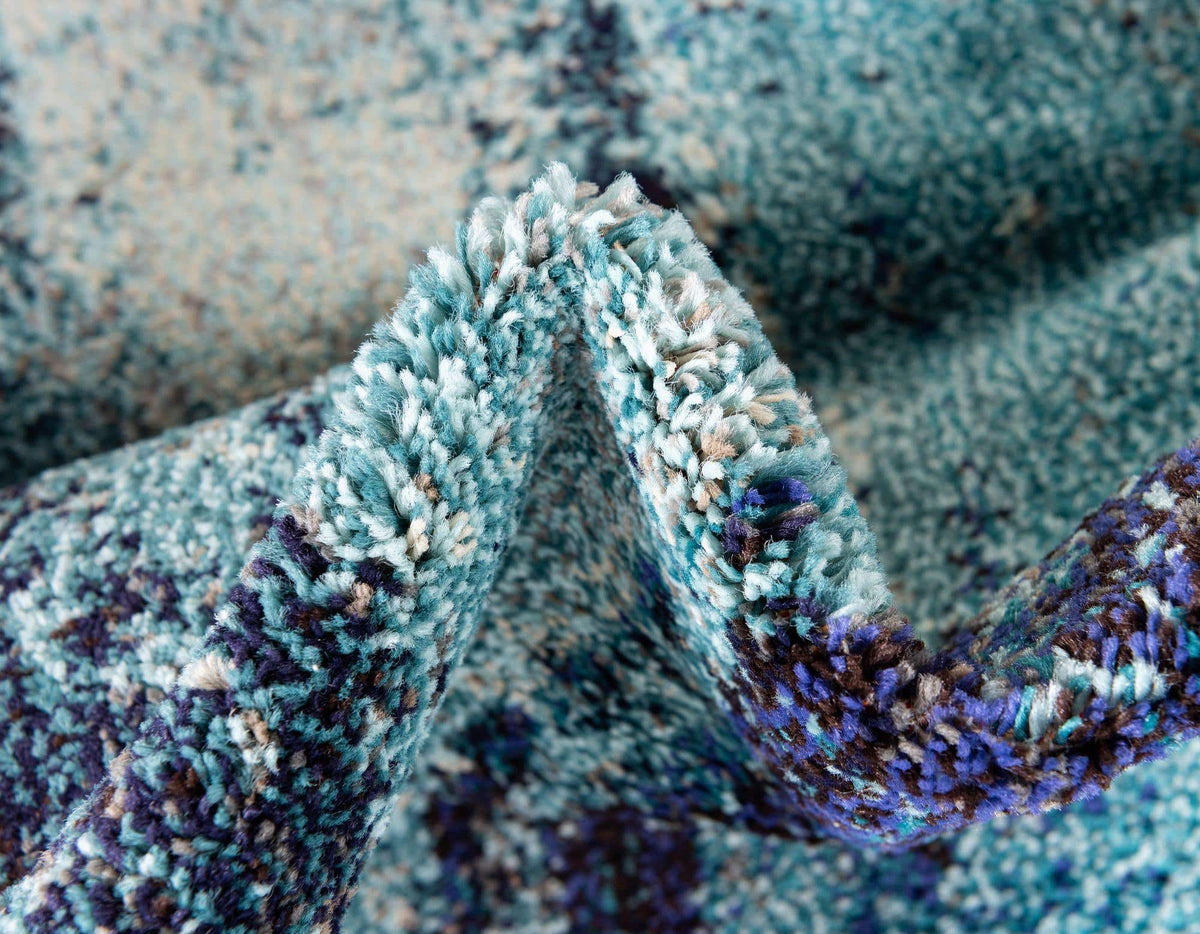 Quadratisch Teppich Barcelona in Blau von Hadorn™ - Lifestyle Image