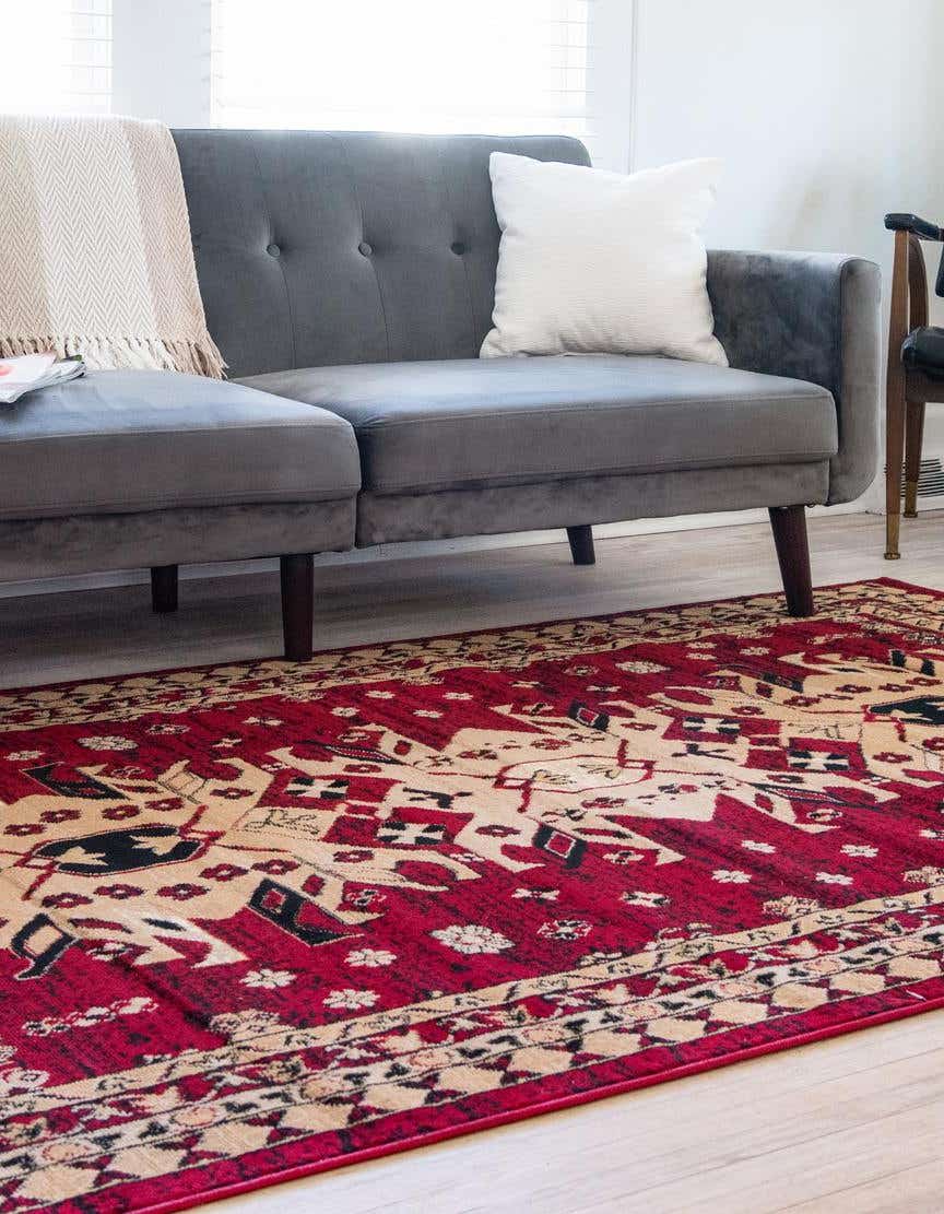 Rechteck Teppich Heriz Design in Rot von Hadorn™ - Lifestyle Image
