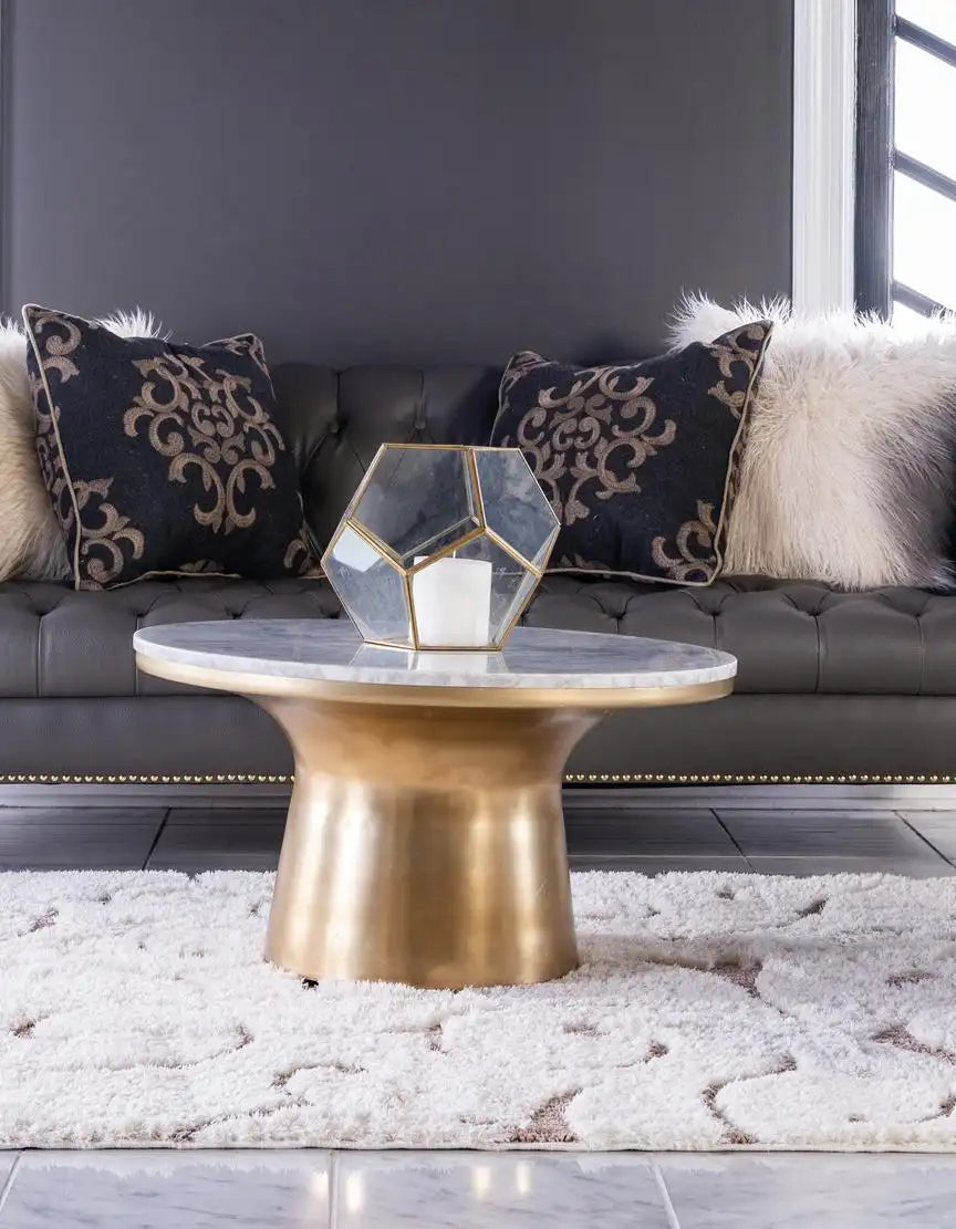 Rechteck Hochflorteppich Floral Shag in Beige von Hadorn™ - Lifestyle Image