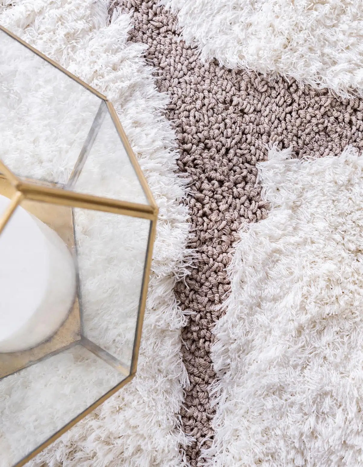 Rechteck Hochflorteppich Floral Shag in Beige von Hadorn™ - Lifestyle Image