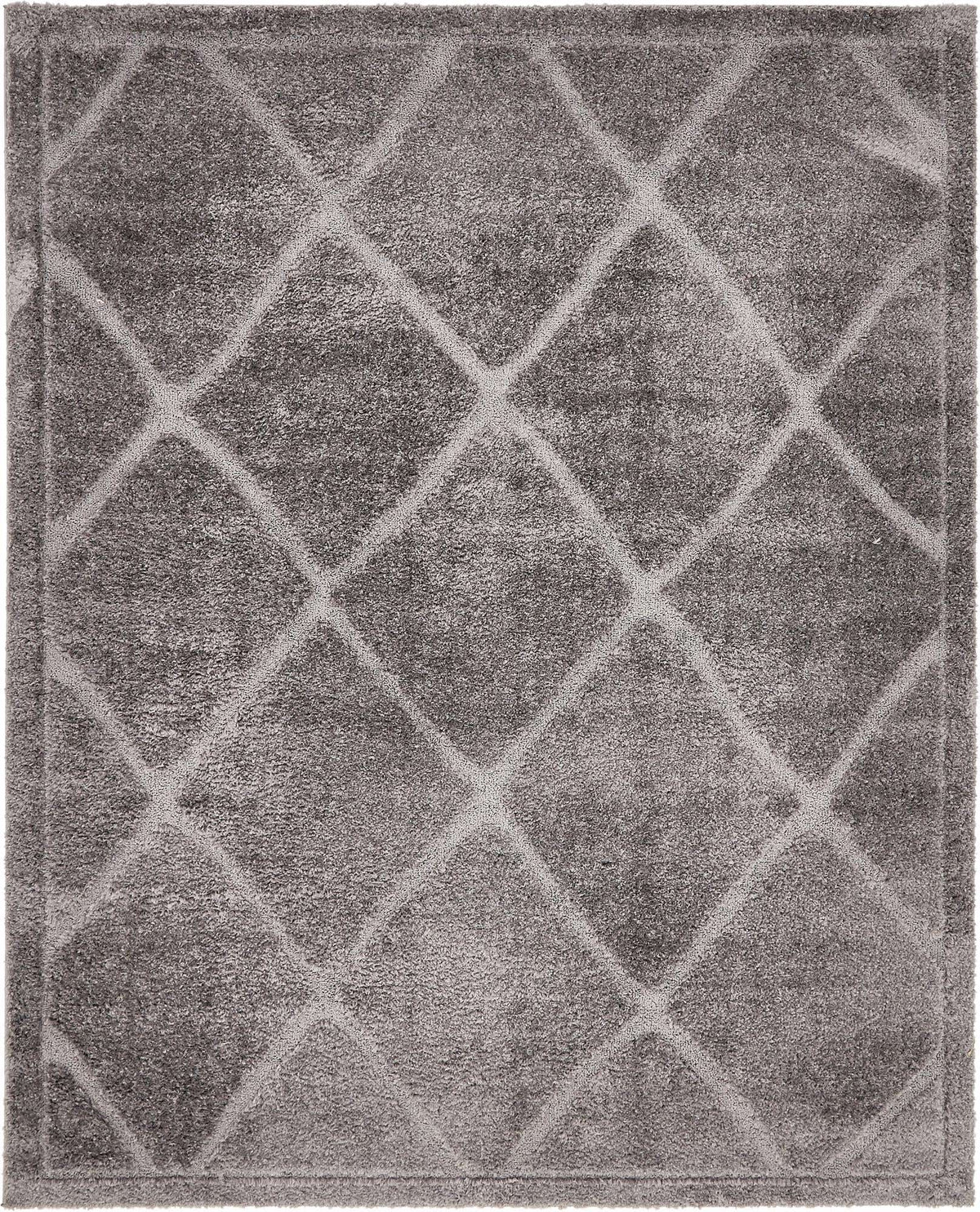 Rechteck Hochflorteppich Trellis Shag in Dunkelgrau von Hadorn™ - Lifestyle Image
