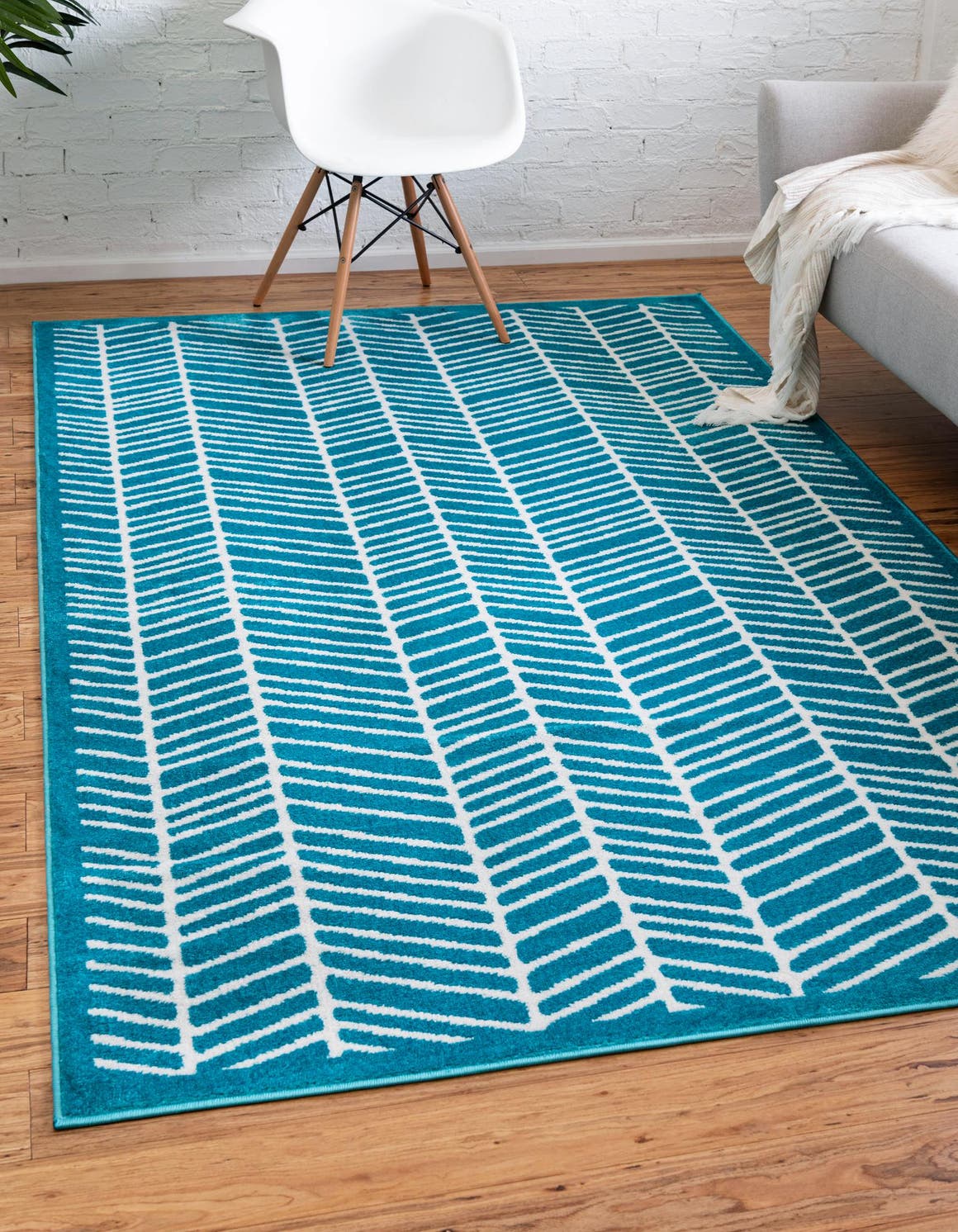 Rechteck Teppich Metropolis in Türkis von Hadorn™ - Lifestyle Image