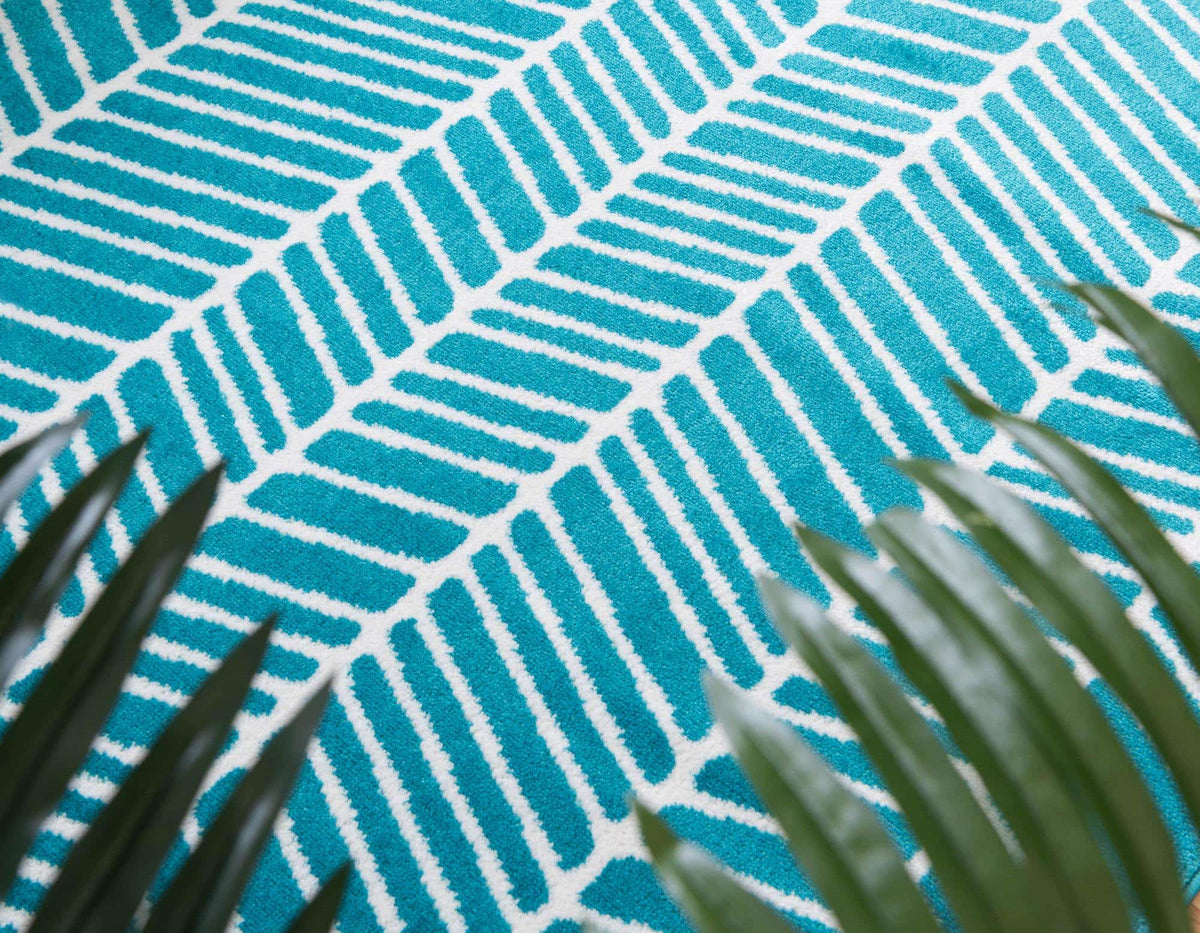 Rechteck Teppich Metropolis in Türkis von Hadorn™ - Lifestyle Image