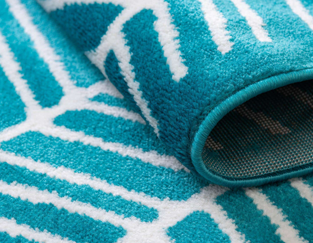 Rechteck Teppich Metropolis in Türkis von Hadorn™ - Lifestyle Image