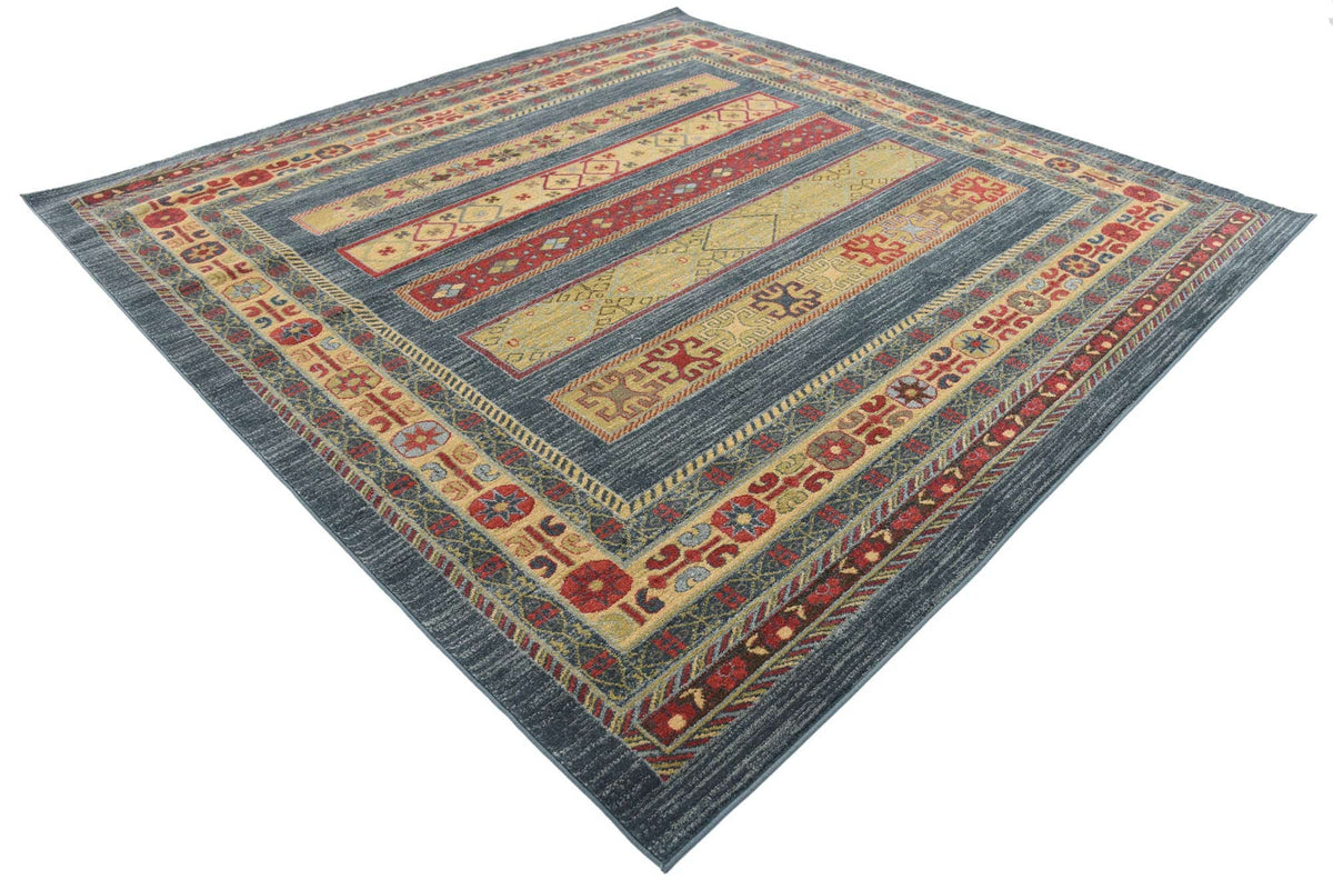 Quadratisch Teppich Kashkuli Gabbeh in Blau von Hadorn™ - Lifestyle Image