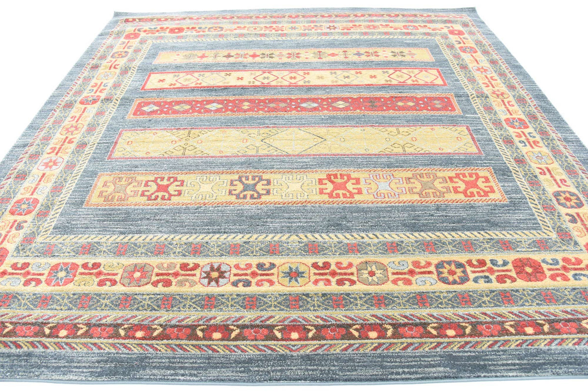 Quadratisch Teppich Kashkuli Gabbeh in Blau von Hadorn™ - Lifestyle Image