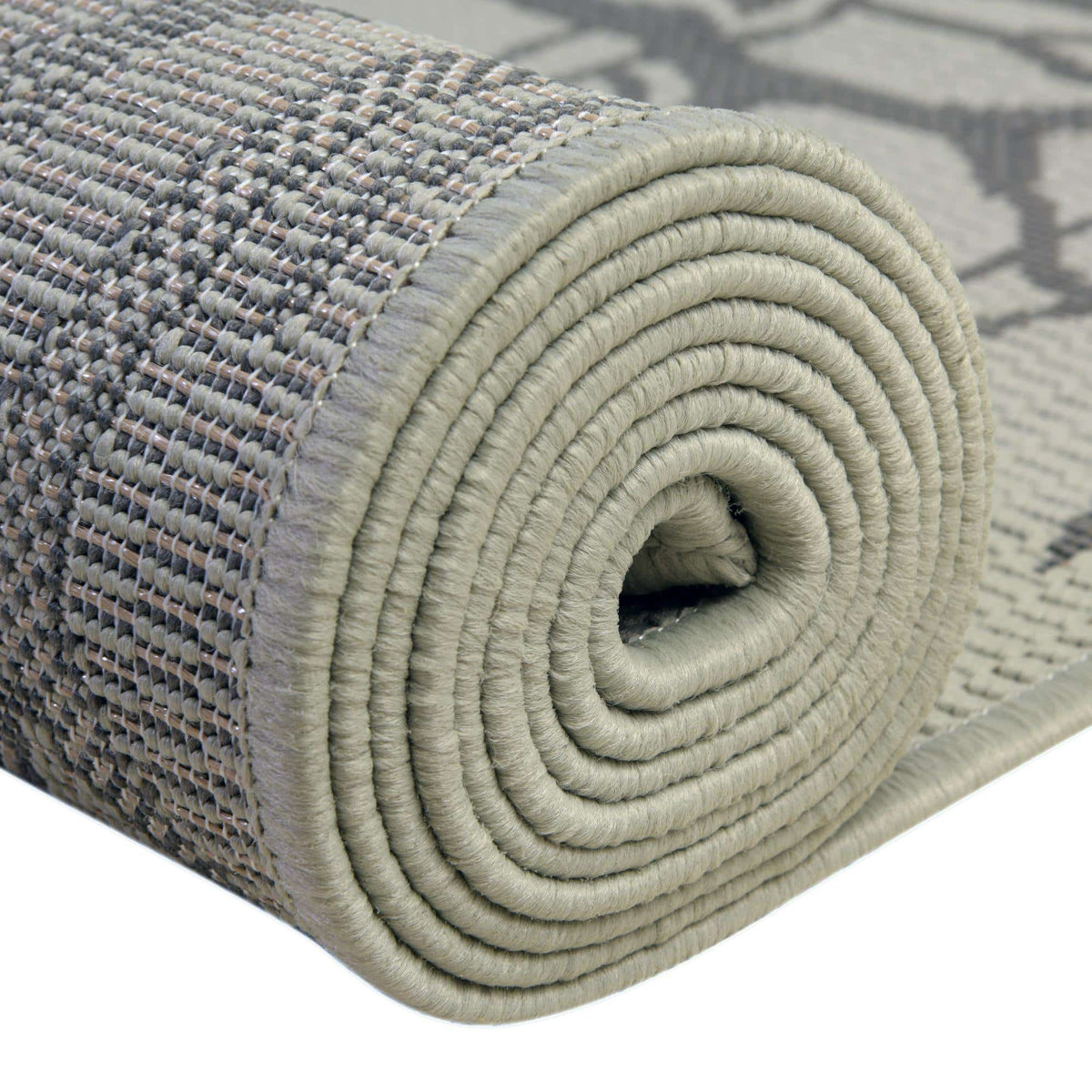 Rechteck Outdoor Teppich Outdoor Botanical in Hellgrau von Hadorn™ - Lifestyle Image