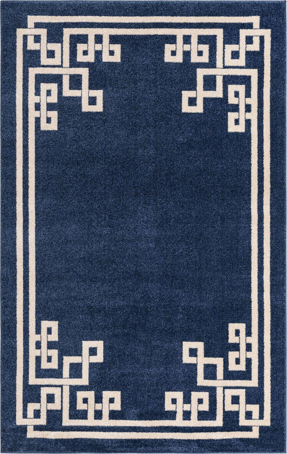 Rechteck Teppich Greek Key in Dunkelblau von Hadorn™ - Lifestyle Image