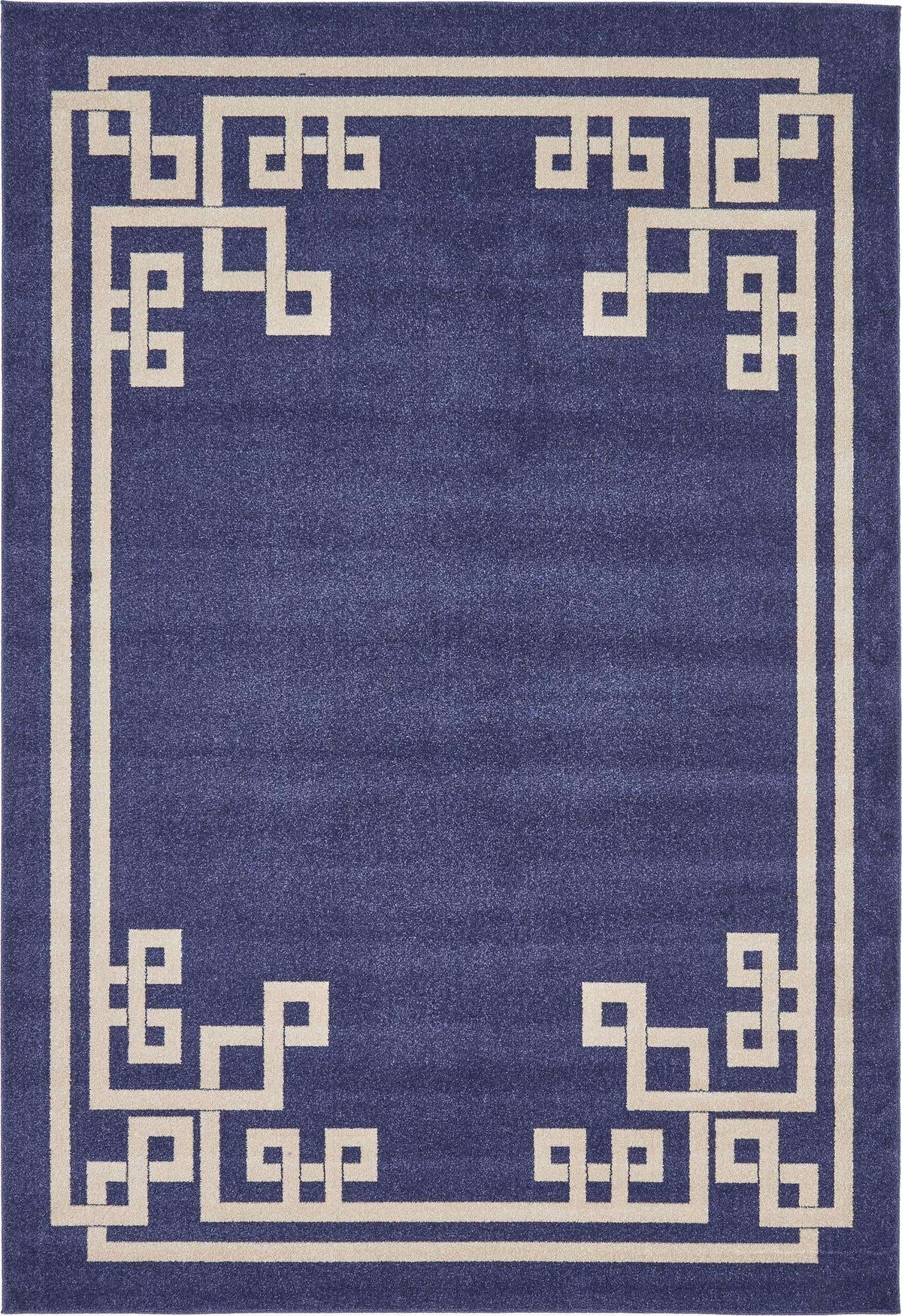 Rechteck Teppich Greek Key in Dunkelblau von Hadorn™ - Lifestyle Image