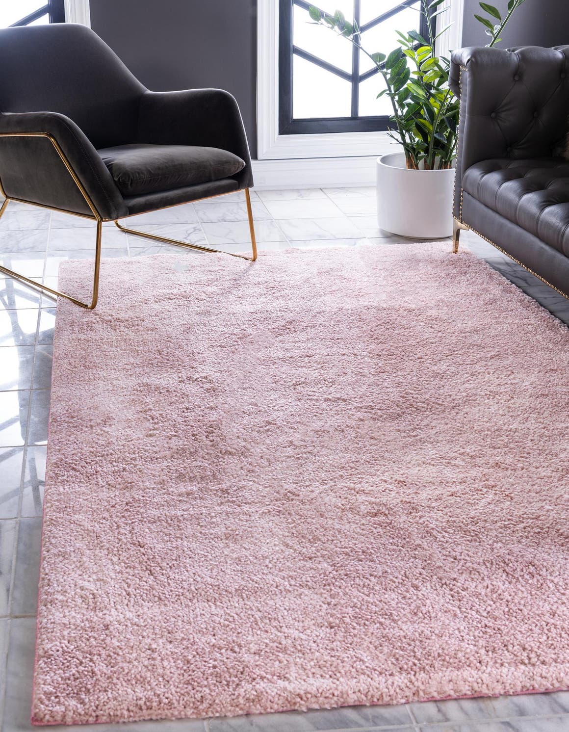 Rechteck Teppich Solid Frieze in Rosa von Hadorn™ - Lifestyle Image