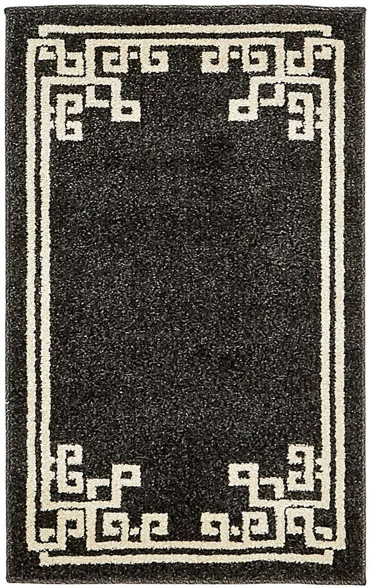 Rechteck Teppich Greek Key in Schwarz von Hadorn™ - Lifestyle Image
