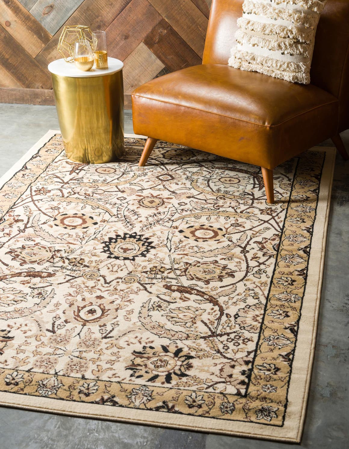 Rechteck Teppich Isfahan Design in Beige von Hadorn™ - Lifestyle Image