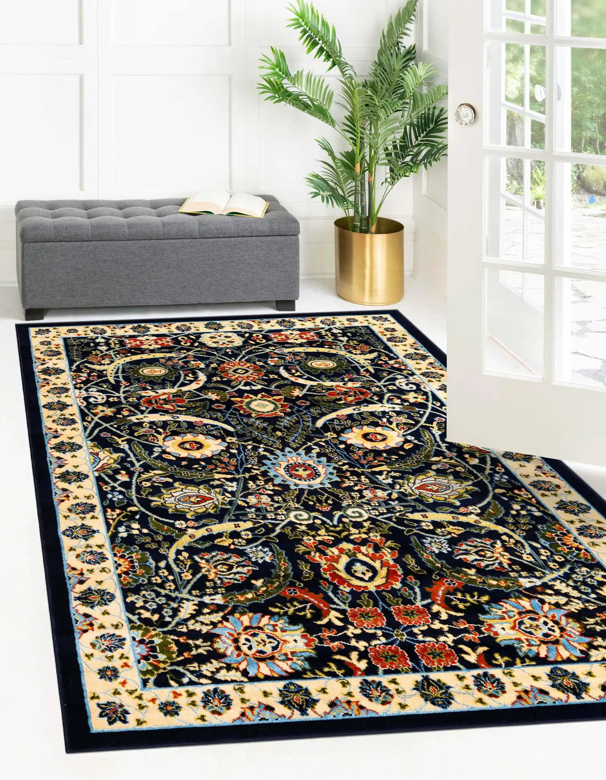 Rechteck Teppich Isfahan Design in Blau von Hadorn™ - Lifestyle Image
