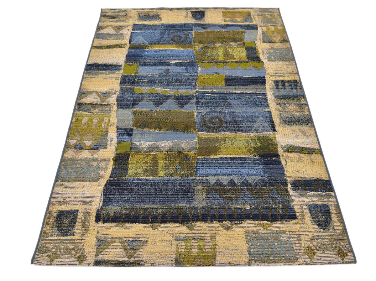 Rechteck Outdoor Teppich Outdoor Modern in Blau von Hadorn™ - Lifestyle Image