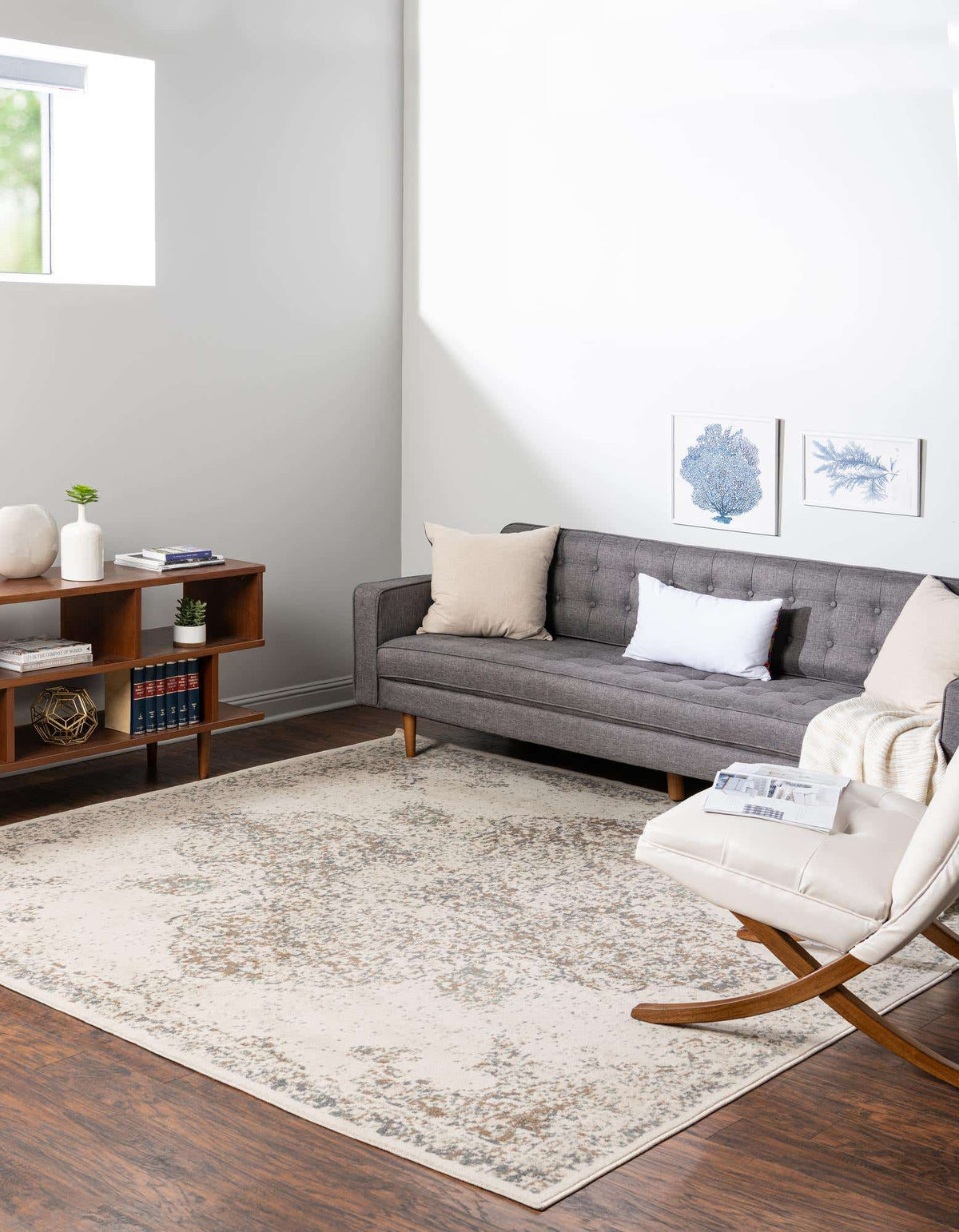 Quadratisch Teppich Sahara in Creme von Hadorn™ - Lifestyle Image
