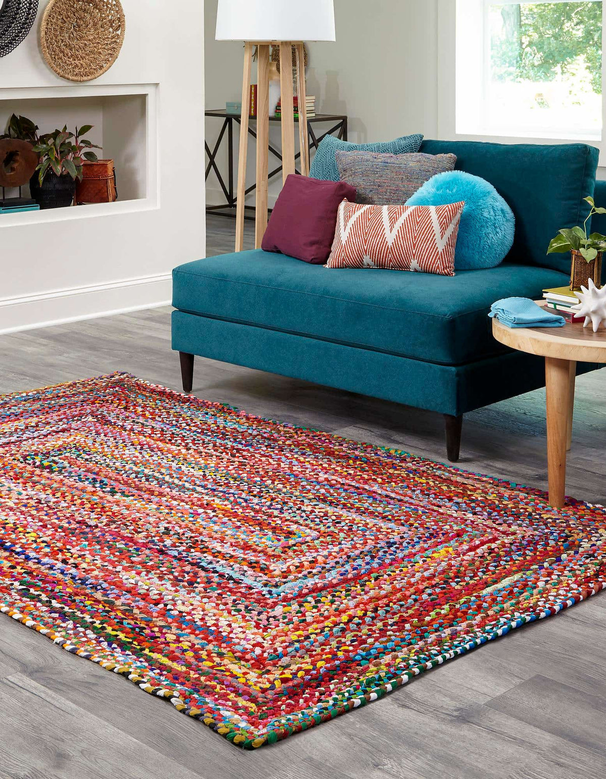 Rechteck Teppich Braided Chindi in Mehrfarbig von Hadorn™ - Lifestyle Image