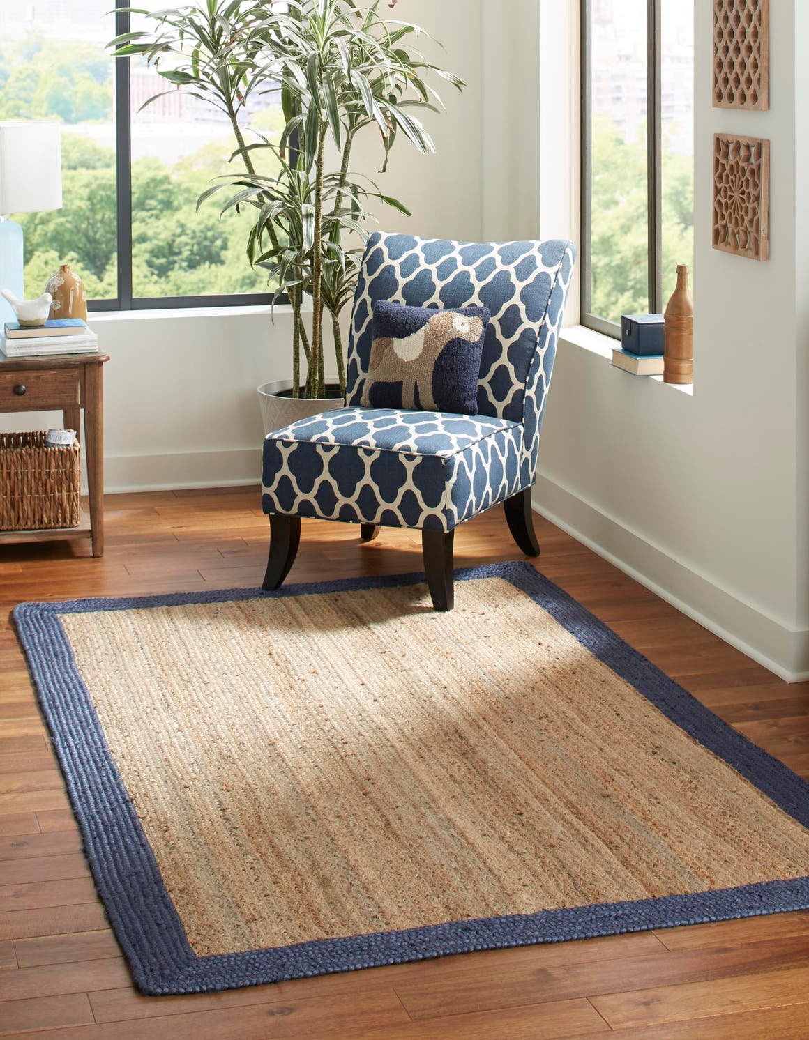 Rechteck Teppich Braided Jute in Natürlich von Hadorn™ - Lifestyle Image