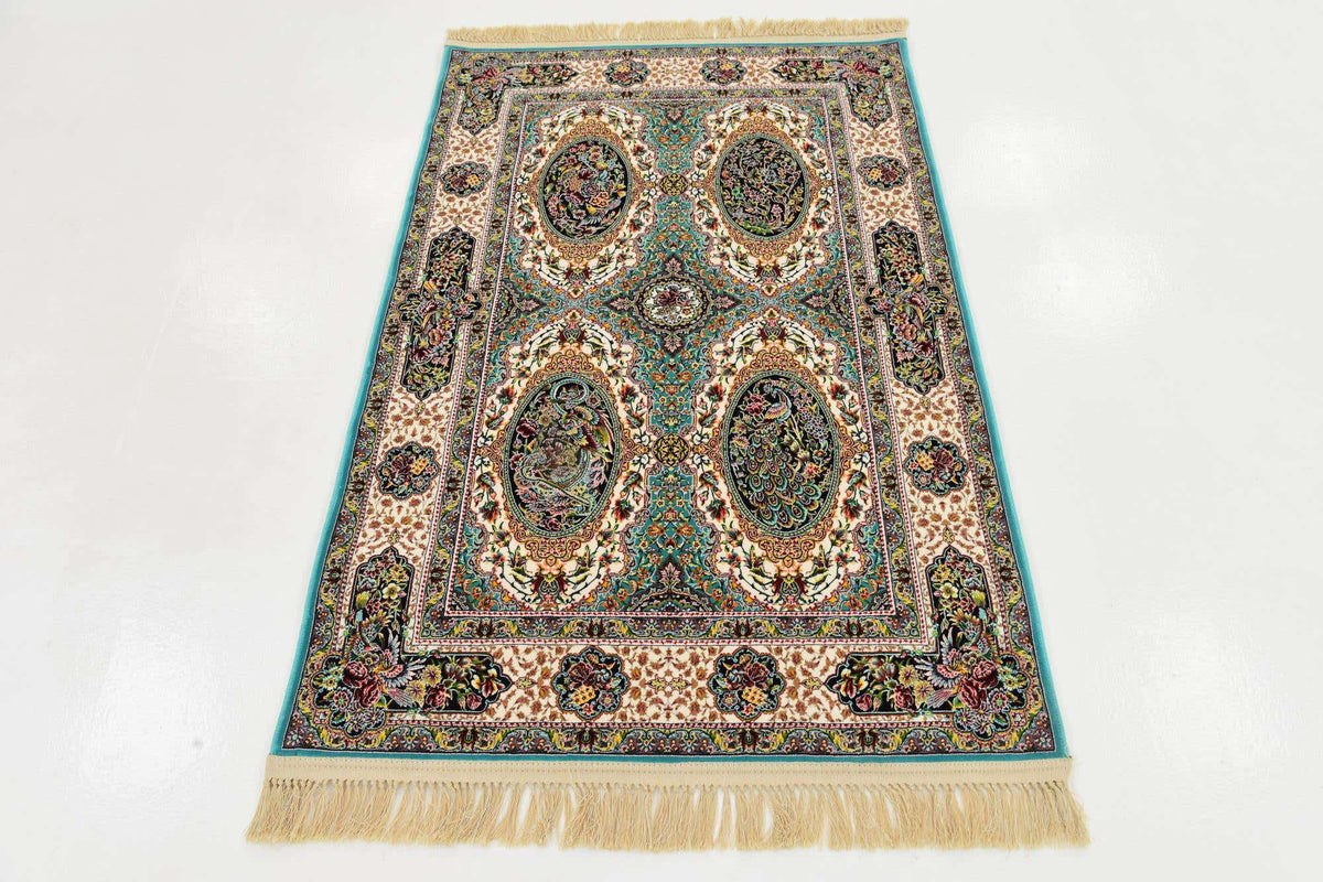 Rechteck Teppich Dynasty in Türkis von Hadorn™ - Lifestyle Image