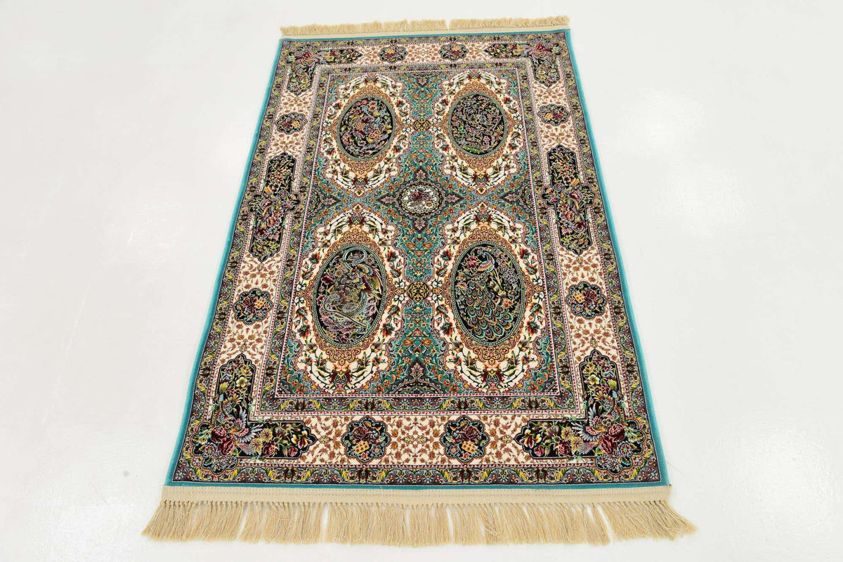 Rechteck Teppich Dynasty in Türkis von Hadorn™ - Lifestyle Image