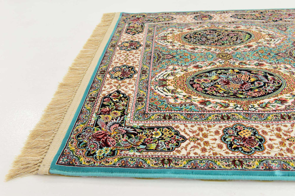 Rechteck Teppich Dynasty in Türkis von Hadorn™ - Lifestyle Image