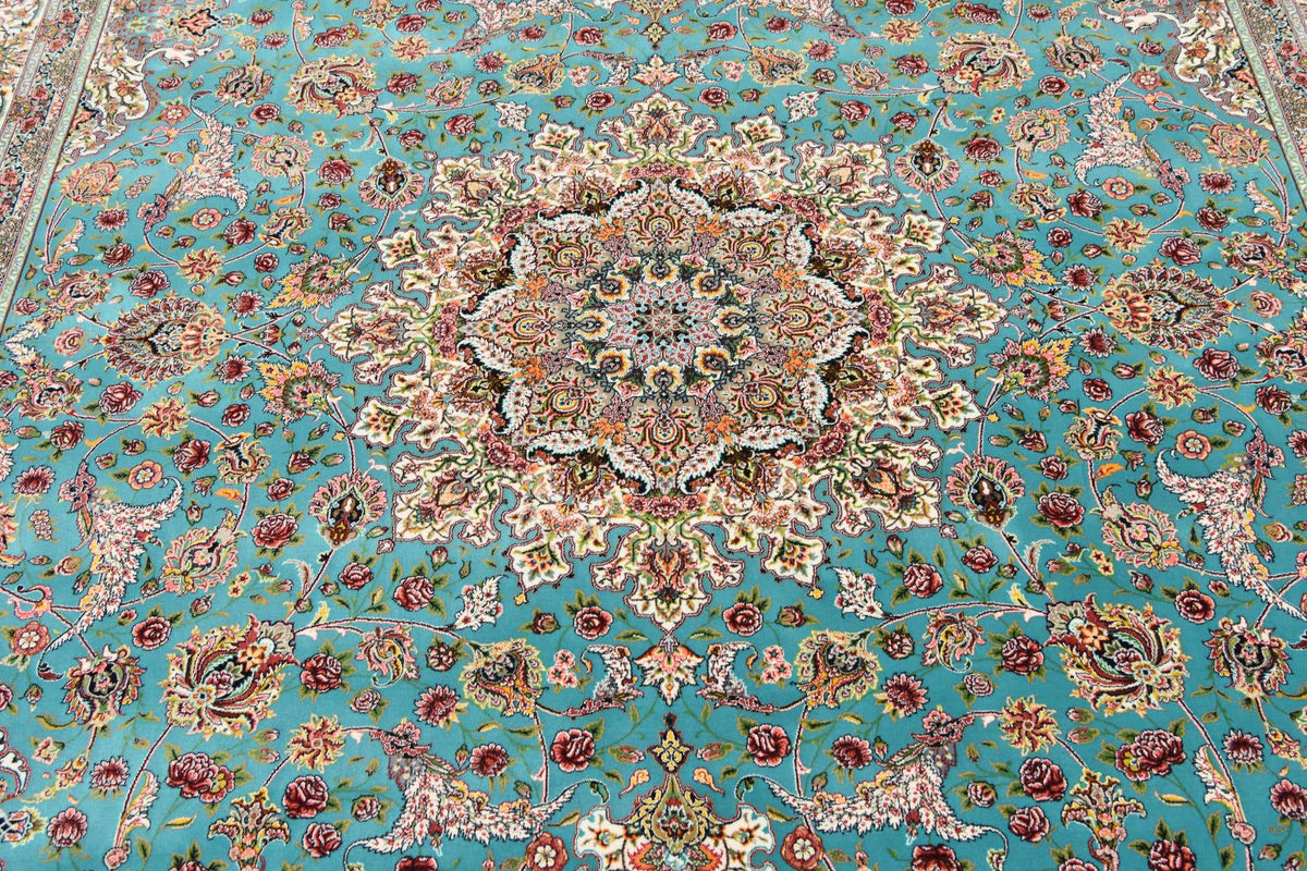Rechteck Teppich Dynasty in Türkis von Hadorn™ - Lifestyle Image