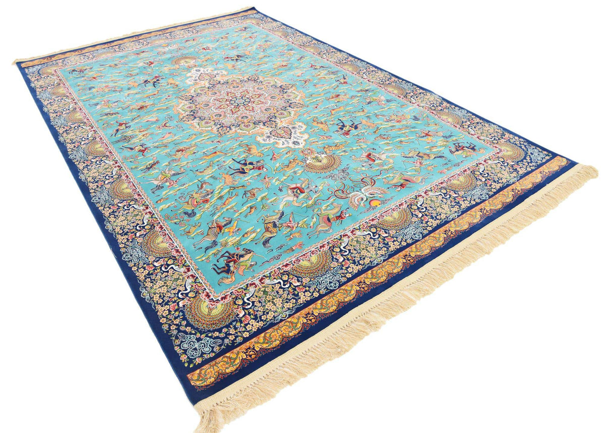 Rechteck Teppich Dynasty in Türkis von Hadorn™ - Lifestyle Image