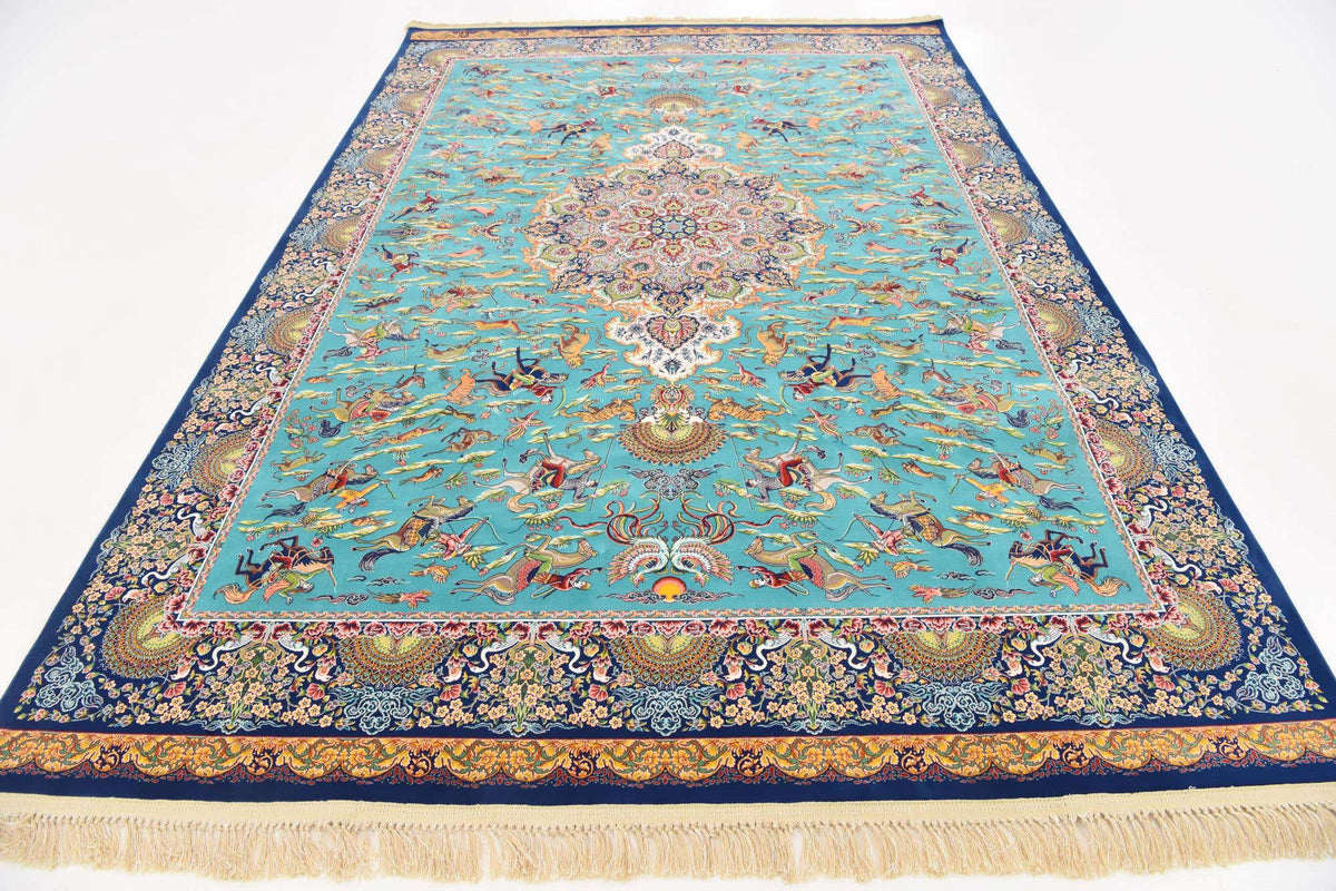 Rechteck Teppich Dynasty in Türkis von Hadorn™ - Lifestyle Image