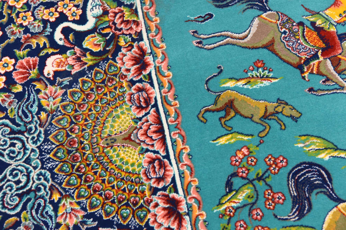 Rechteck Teppich Dynasty in Türkis von Hadorn™ - Lifestyle Image