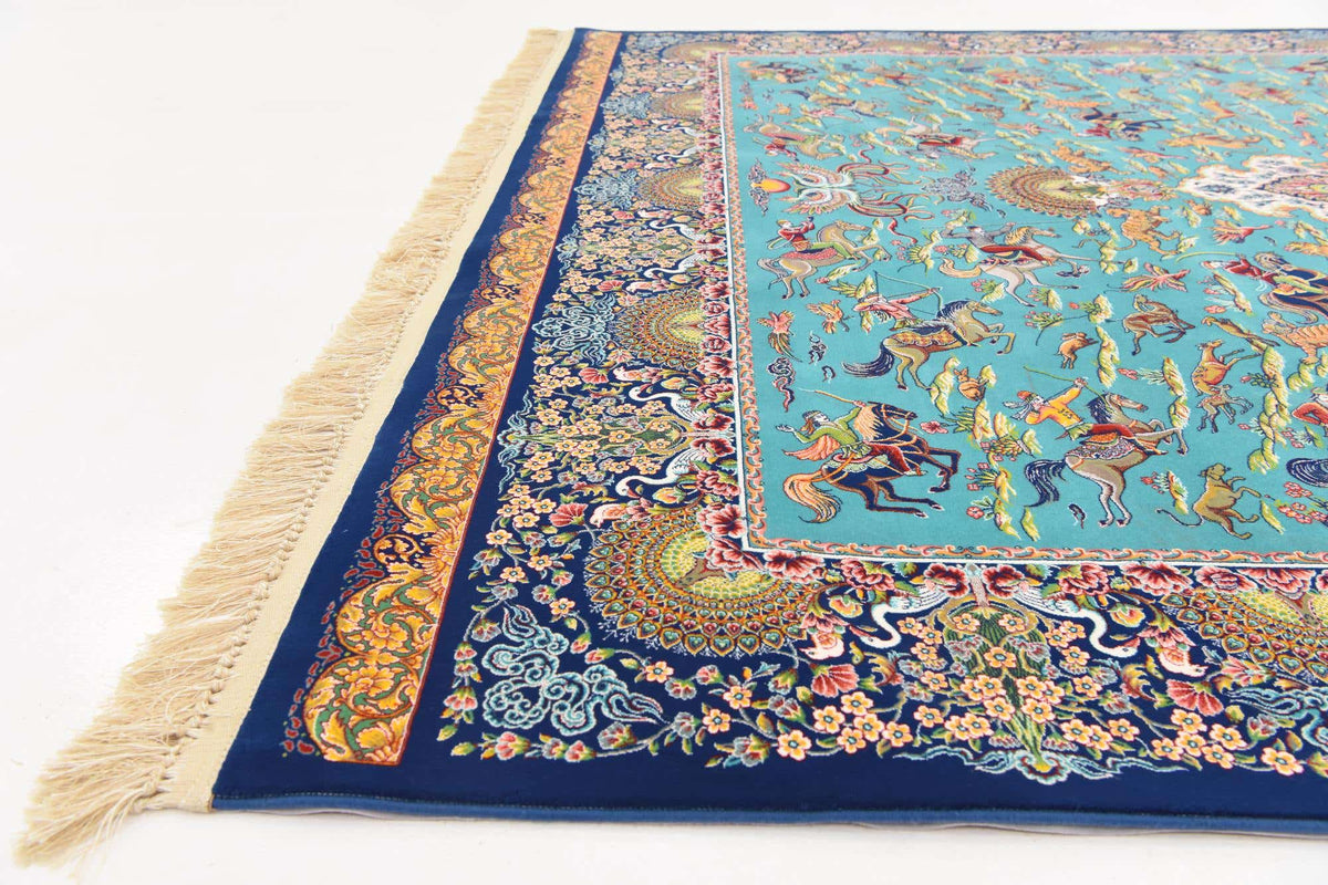Rechteck Teppich Dynasty in Türkis von Hadorn™ - Lifestyle Image