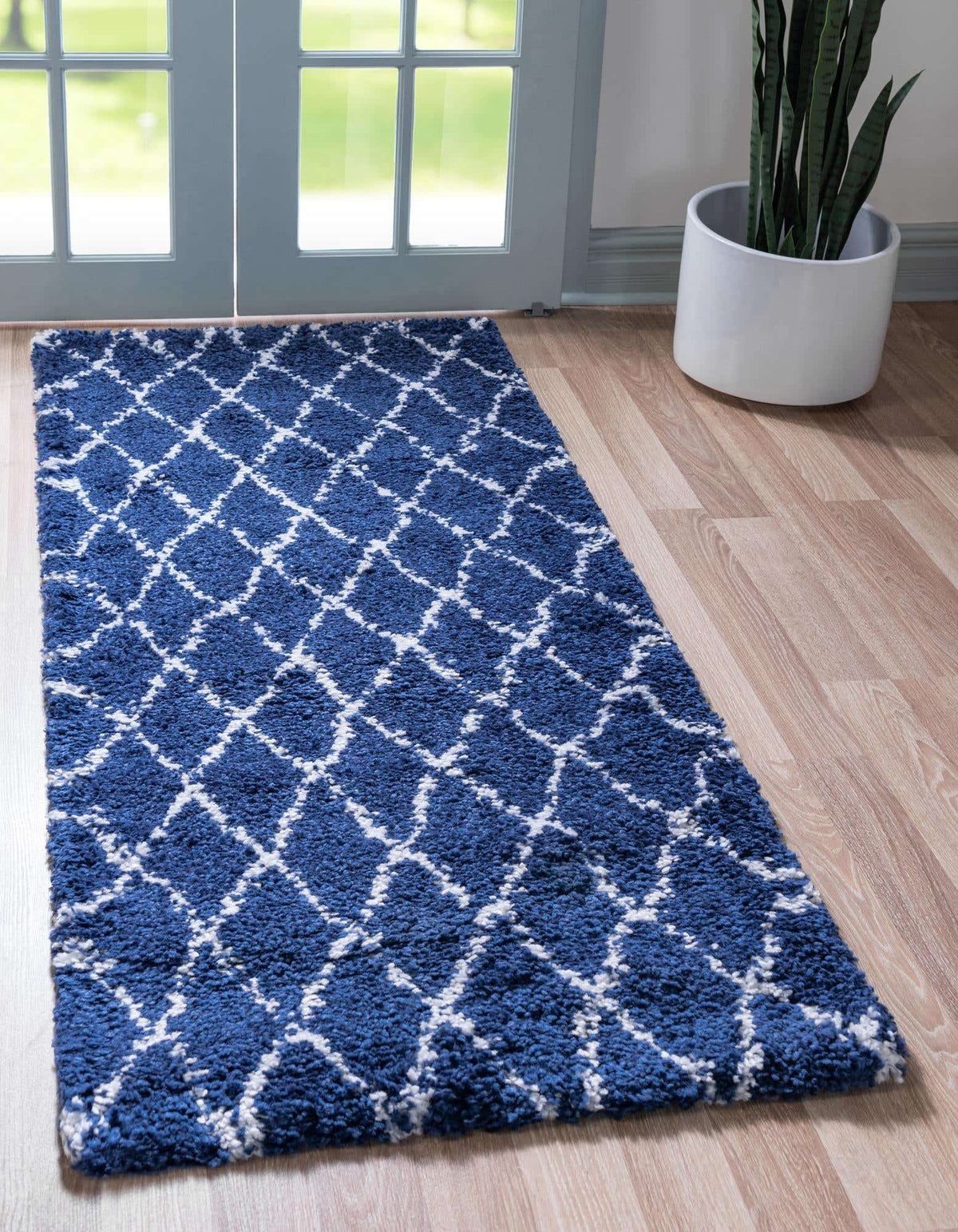 Läufer Hochflorteppich Marrakesh Shag in Blau von Hadorn™ - Lifestyle Image