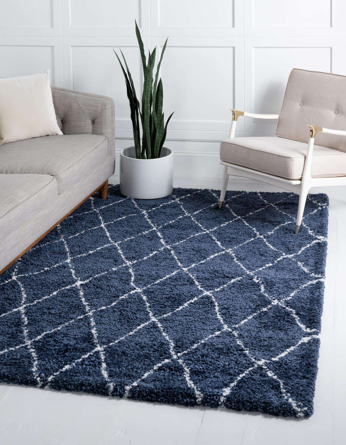 Rechteck Hochflorteppich Marrakesh Shag in Blau von Hadorn™ - Lifestyle Image