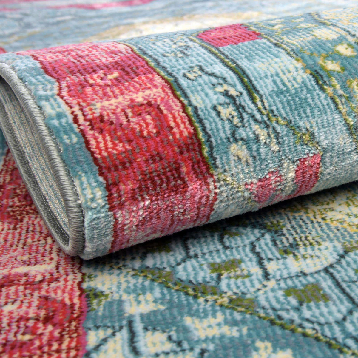 Rund Teppich Havana in Türkis von Hadorn™ - Lifestyle Image
