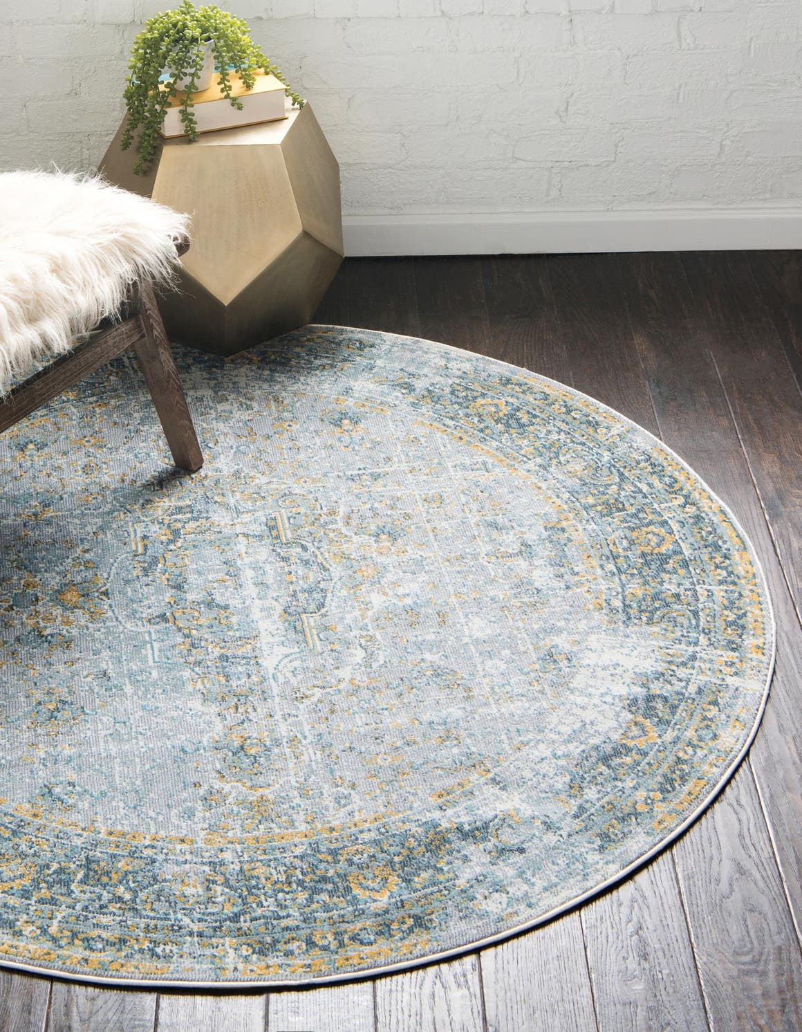 Rund Teppich Havana in Grau von Hadorn™ - Lifestyle Image
