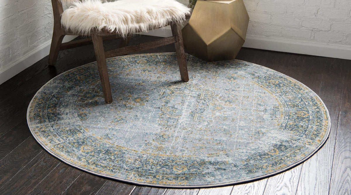 Rund Teppich Havana in Grau von Hadorn™ - Lifestyle Image